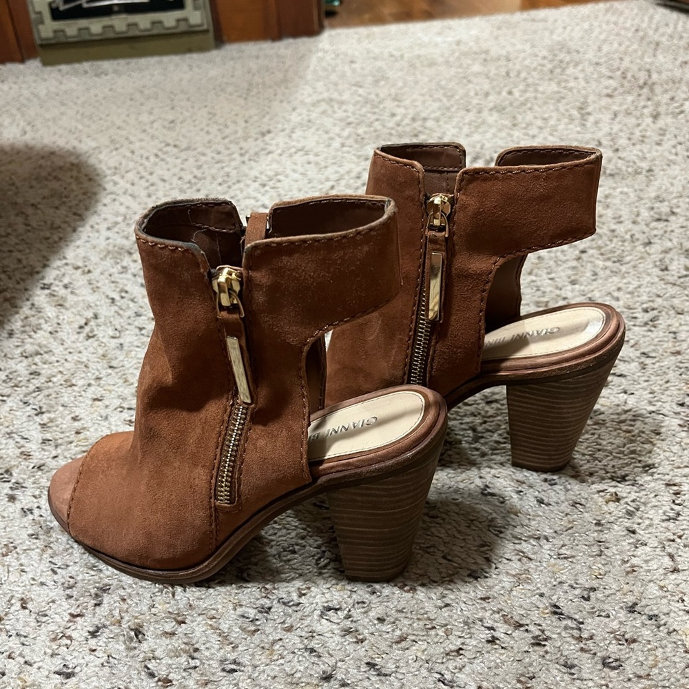 Gianni Bini Leather Heel Booties, Size 8